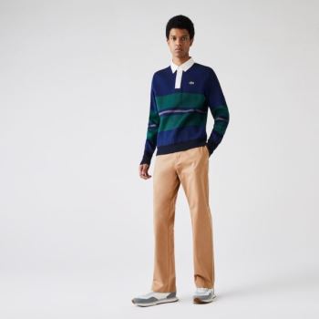 Lacoste LIVE Five-Pocket Chino Pants - Kalhoty Pánské Béžový | CZ-cn93DA